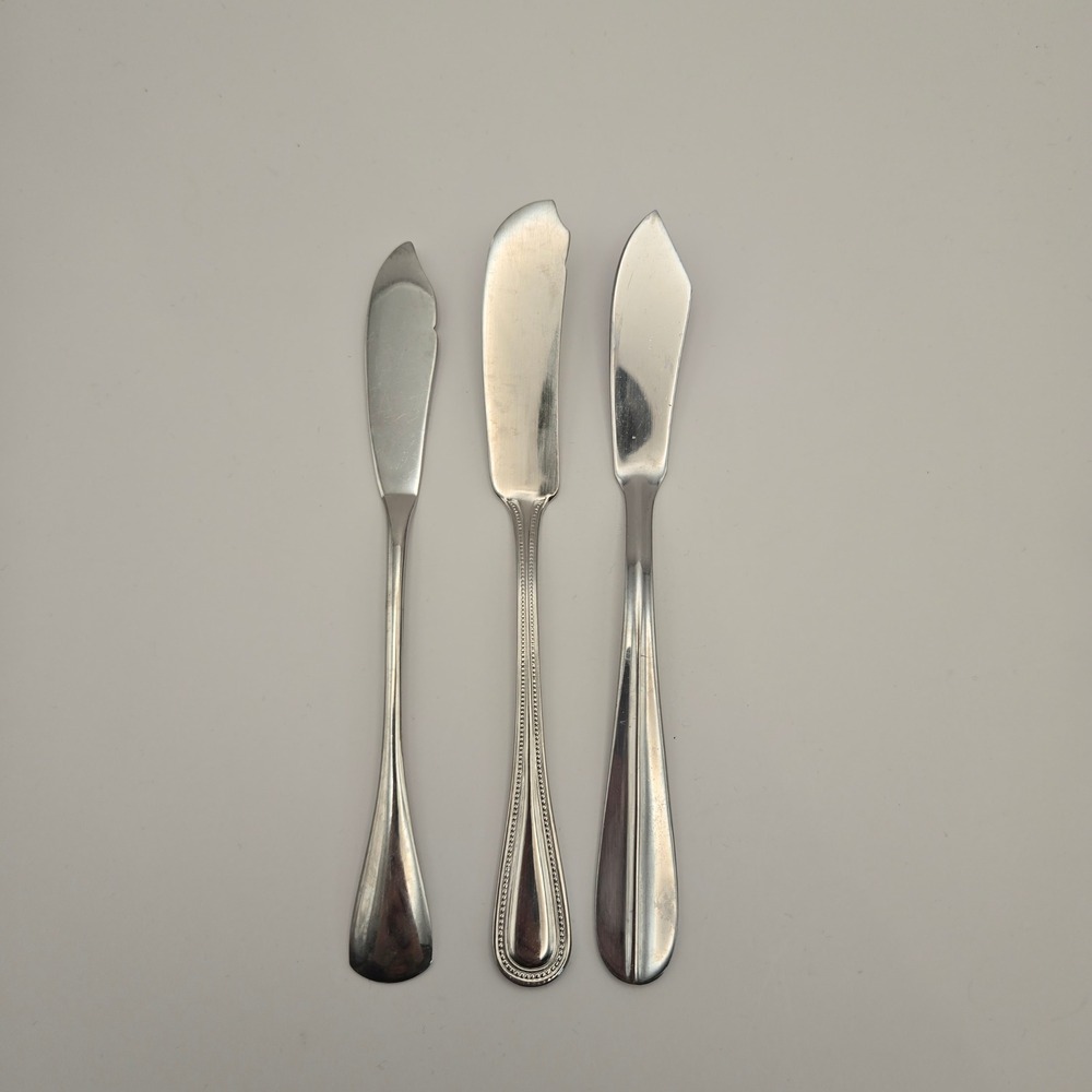 Wallace Oneida Cambridge | 3 Pcs | Vintage Butter Spreaders Stainless Flatware